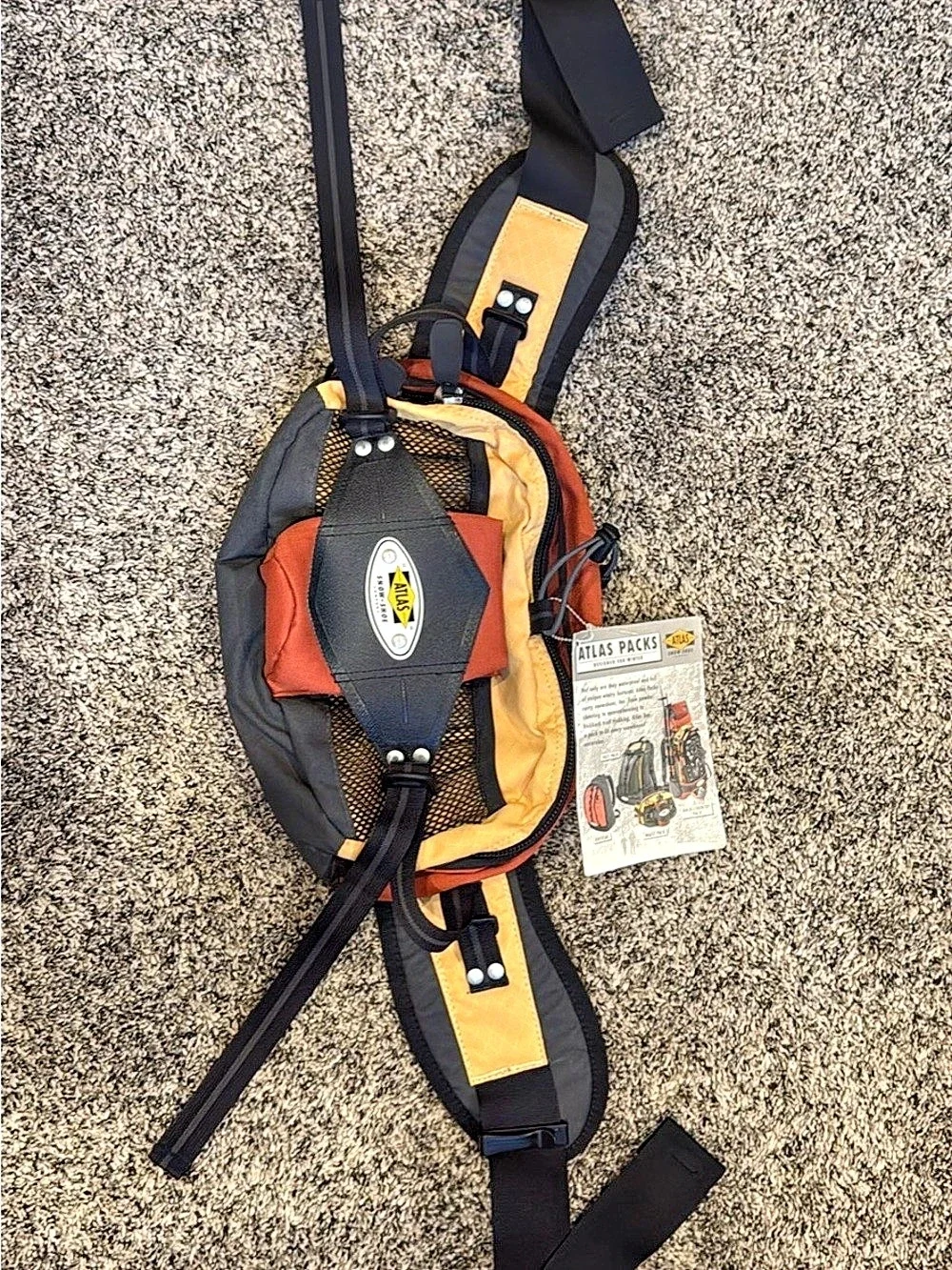 Vintage Atlas Snow-Shoe Co. Waist Pack NWT - Rust / Yellow Lumbar Bag Gorpcore